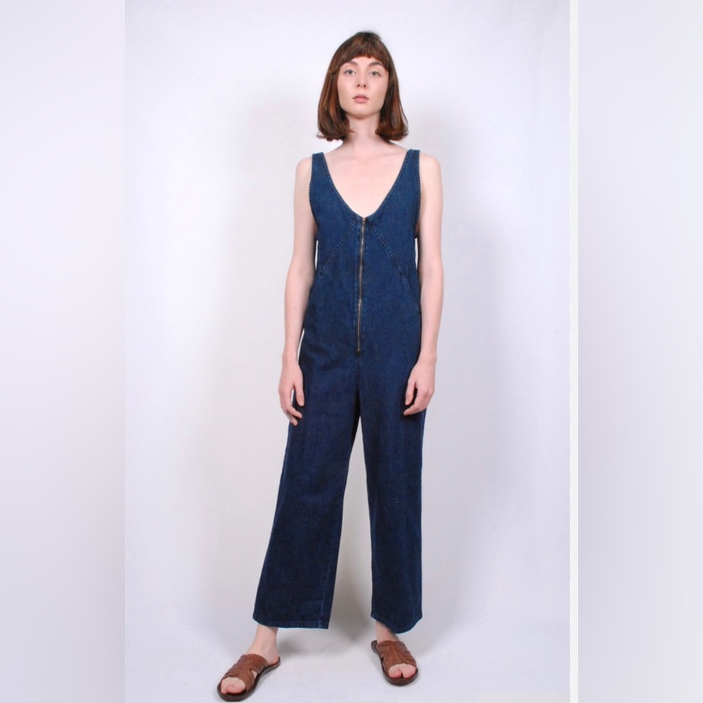Rachel Comey Bender Denim Jumpsuit Zipper Sz 2